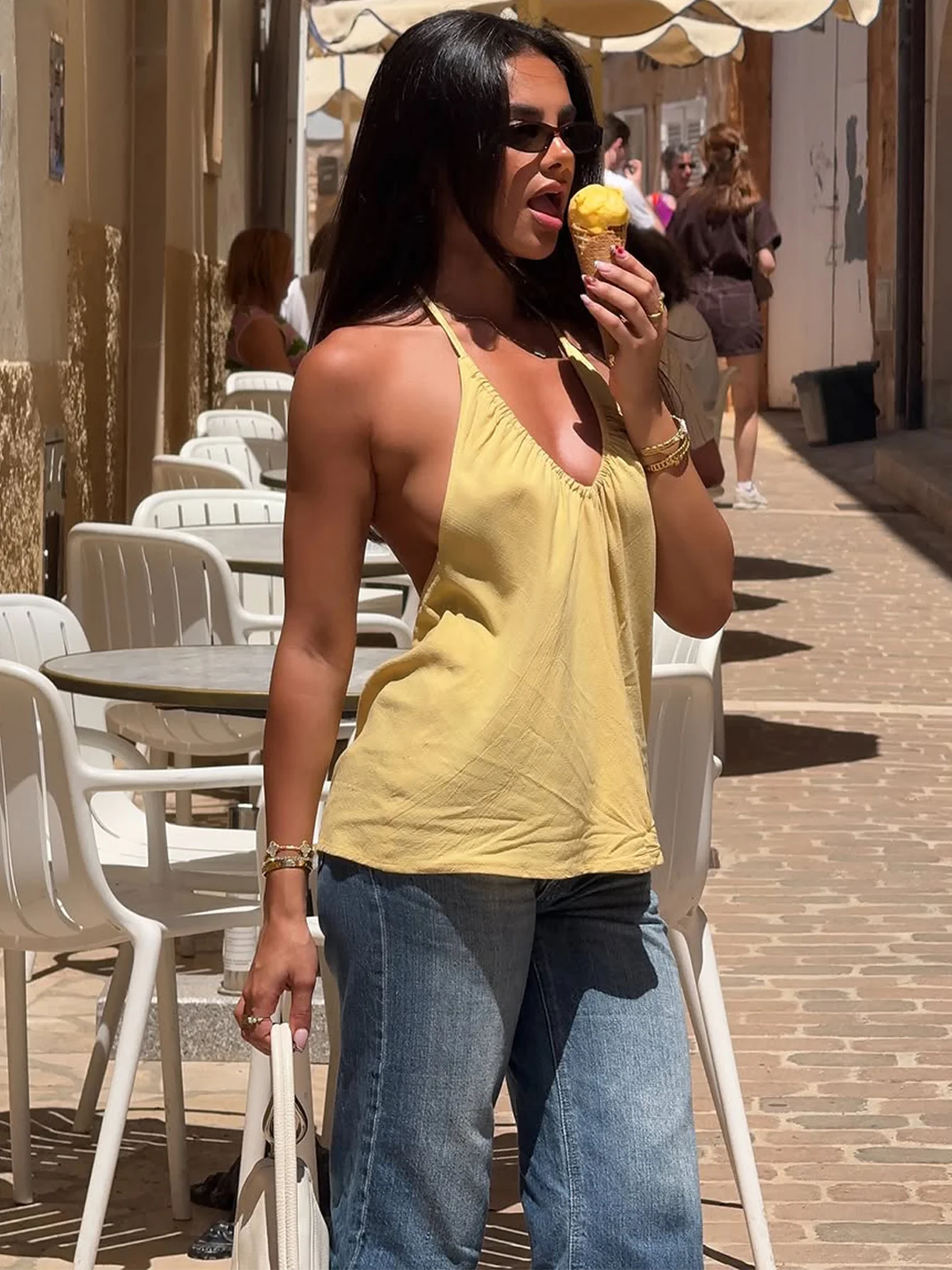 Sexy Backless Lace Up Cami
