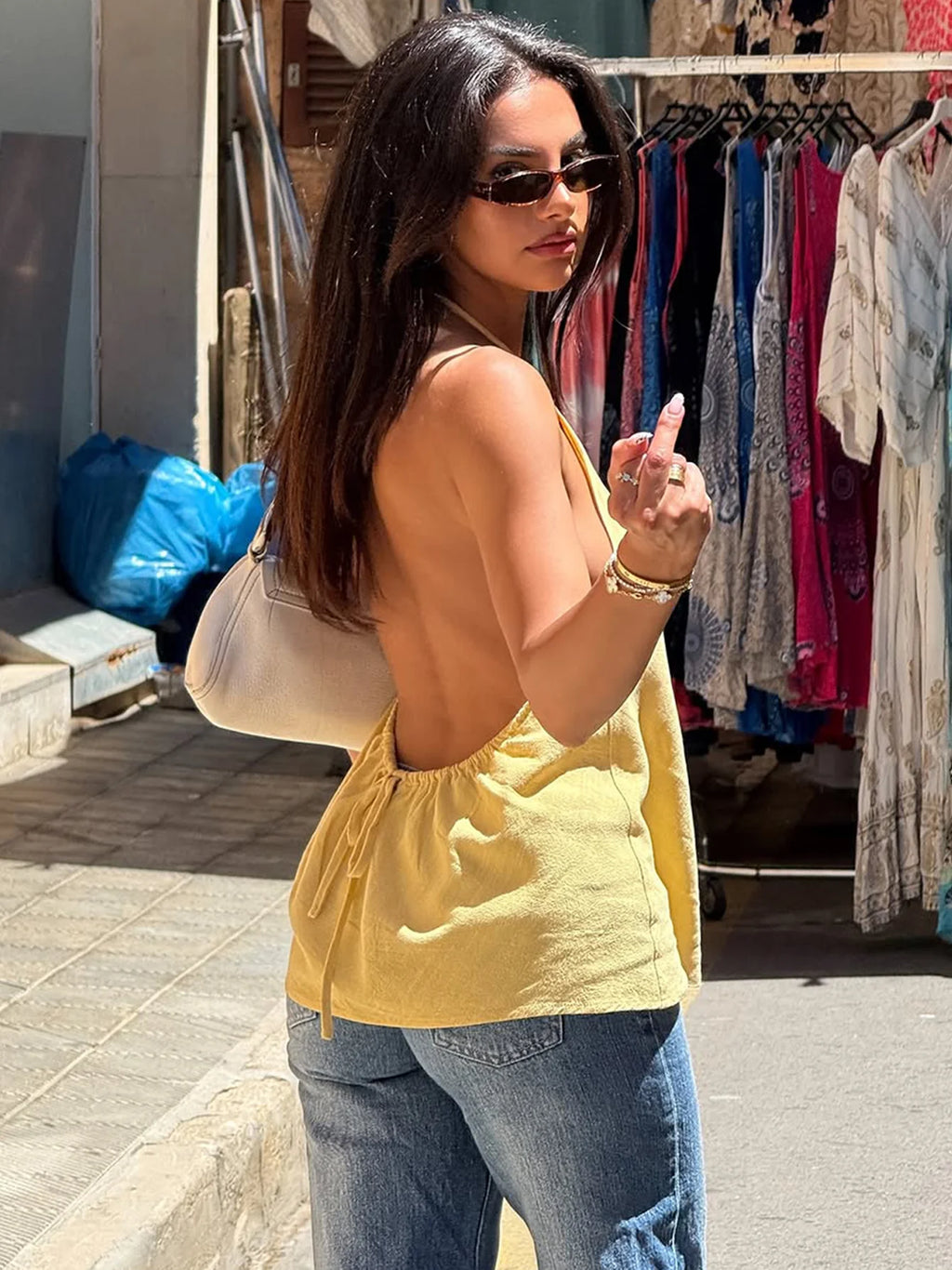 Sexy Backless Lace Up Cami