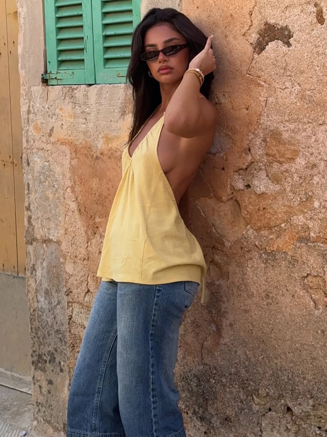 Sexy Backless Lace Up Cami